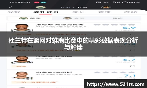 杜兰特在篮网对雄鹿比赛中的精彩数据表现分析与解读